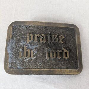 Instyle 1978 Belt Buckle Brass Praise the Lord Vintage Religious Church Made USA